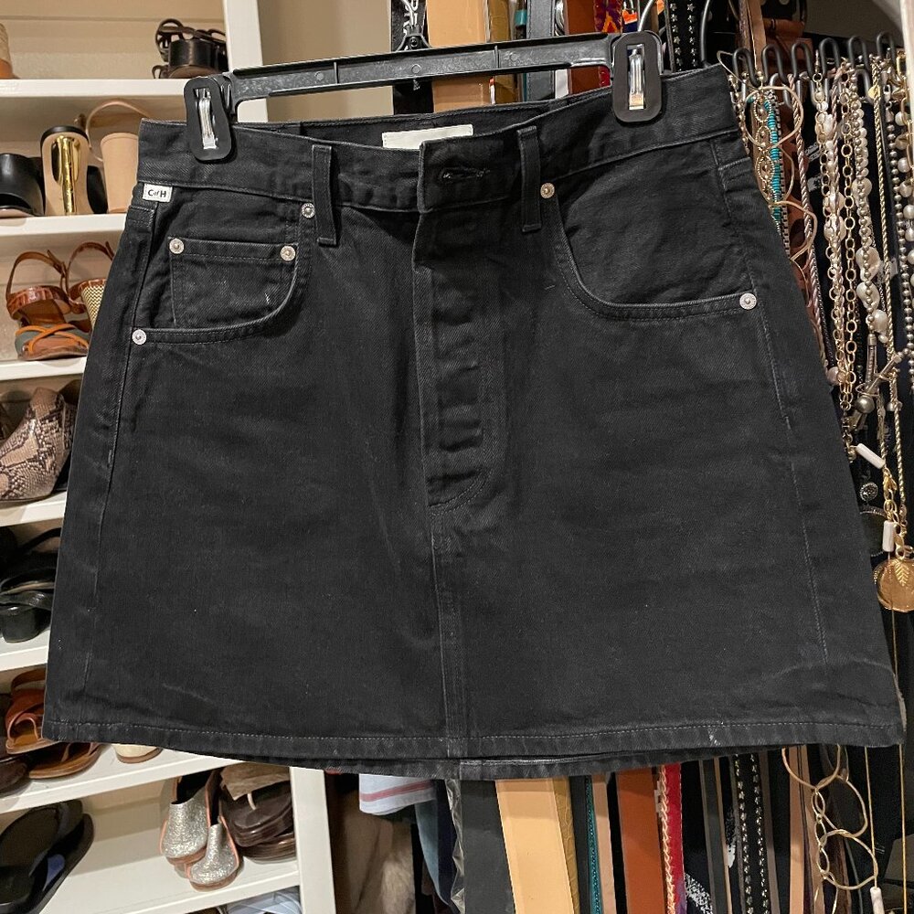 Citizens of Humanity Eden Denim A-Line Mini Skirt, Ember - Size 27